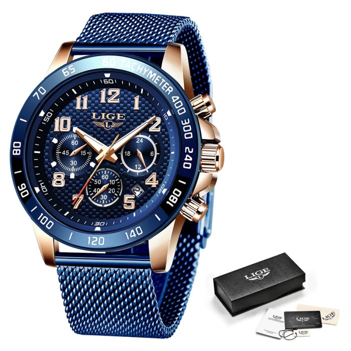 Men's Watch Quartz Clock Male Fashion Stainless Steel Wristwatch with Auto Date Design Casual Business New Watch
