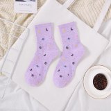 Ladies Socks Cotton Stars Moon Creative Fun Socks Universe Starry Sky Trend Harajuku Novelty Cute Middle Tube Women Cotton Socks