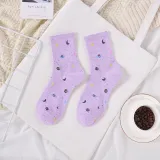 Ladies Socks Cotton Stars Moon Creative Fun Socks Universe Starry Sky Trend Harajuku Novelty Cute Middle Tube Women Cotton Socks