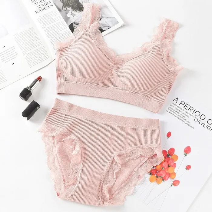 Women Sexy Push Up Underwear Bra Set Sports Lace Bra Set Top High Impact For Fitness Padded Running Jogging Gym Wear Female Bra
