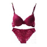 Sexy Lace Bra Set Women Underwear Set Push Up Bra Set Sexy Lcae Briefs Lingerie 3/4 Cup 70B 75B 80B Hot