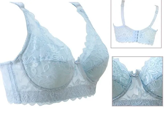 Plus size Foreign Trade Ultra-thin Lace Sexy Thin Cotton Cup Plump Big Push Up Bra  Bralette Encaje Sexy Bra modis lingerie