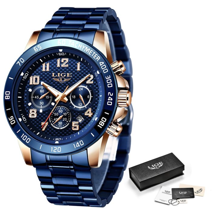 Men's Watch Quartz Clock Male Fashion Stainless Steel Wristwatch with Auto Date Design Casual Business New Watch