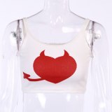 SEASONS Embroidery Butterfly Women Tank Tops Tees Summer Sleevless Casual Crop Top Ladies White Fashion Mini Vest 2020 ASVE80725