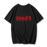 Gothic top Sinner Letter Printed Harajuku Hipster Punk Style Unisex T-Shirt Street Style Loose Casual Cool Grunge Women Tee