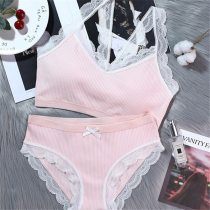 Sexy High-end Romantic Temptation Bra Set Women Fashion Stripes Underwear Set Push Up Bra and Panties Set