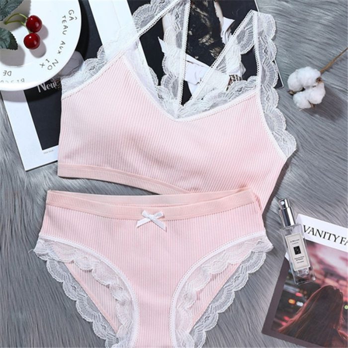 Sexy High-end Romantic Temptation Bra Set Women Fashion Stripes Underwear Set Push Up Bra and Panties Set