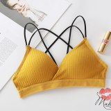 Wireless Sexy Bra Deep V Backless Seamless Soft Cup Bras Underwear Women Invisible Thin Cup Padded Comfortable Solid Lingerie