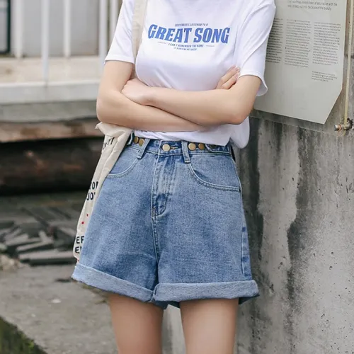 Streetwear High Waist Wide Leg Denim Shorts For Women 2019 New Jean Shorts Women Summer Korean Style Women Loose Short Shorts