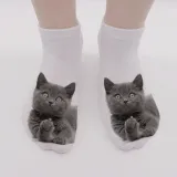 New 3D Print Funny Cute Cartoon Kitten Unisex Short Socks Creative Colorful Multiple Cat Face Happy Low Ankle Socks For Women