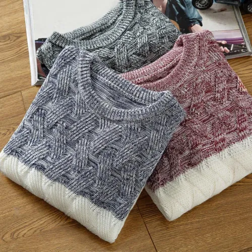 Men's Knitted Sweater Autumn Winter Casual O-Neck Striped Slim Knittwear Mens Sweaters Pullovers Jumper Pull Homme Clothes