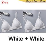 Gumprun French Style Bralette Seamless Deep V Lace Bras for Women Wireless Push Up Bra Thin Soft Underwear Sexy Lingerie