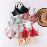 Floral Lace Bras for Women Sexy Lingerie Beauty Back Deep V Lace Bralette Female Brassiere Wire Free Thin Underwear Push Up Bra