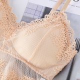 Fahion V-Neck Lace Gathered Bra Set Female Wrapped Chest Women Lace Bras With Briefs