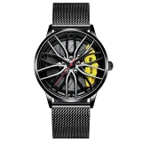 Sports Car Wheel Rim Hub Watches Men Custom Design Sport Car Rim Hub Men Watch Stainless Steel Waterproof Creative Watch