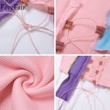 Forefair 2020 Summer Patchwork Sleeveless Crop Top Bandage Sexy Women Hollow Out Party Cami Colorful Tank Tops