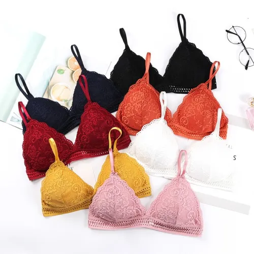 Lace Bralette Women Bra Triangle Cup Sexy Lingerie Wire Free Brassiere Female Underwear Seamless Bra Push Up Bras For Women