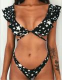 Rubylong 2019 Ruffles Bikini Women Sexy Vintage Swimsuit Brazilian Thong Bikini Set Female Retro Swimwear Push Up Bathing Suit