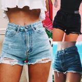 Fashion Ripped Frayed Hole Denim Shorts Summer Women High Waist Jeans girl Hot shorts Denim Shorts Summer Women High Waist Jeans