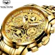 Masculino Sports Fashion Wristwatches Men's Gold Chronograph Luxury Quartz Watches Gold Men Wristwatch For Bussiness Man