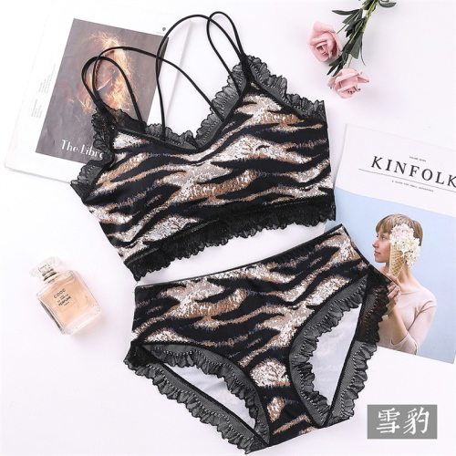 Lace Women Bra 4 Color Camfouge Leopard Underwear Bra Sets Bras And Panties Lace Lingeries B0191
