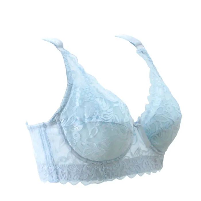 2020 Sexy Full Lace Women's Bras Push Up Coverage Flower Adjustable  Intimates Bowknot Underwear Plus Size