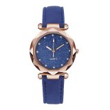 Casual Women Romantic Starry Sky Wrist Watch Leather Rhinestone Designer Ladies Clock Simple Dress