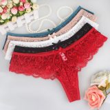 Sexy Ladies Cotton Mesh Transparent Panties Thongs String lingerie Fashion Low-Rise Women Underwear Seamless Briefs 1pcs afq9082