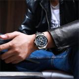 New  Men's Clock Stainless Steel Top Brand Luxury Watch Chronograph Quartz Watch Men