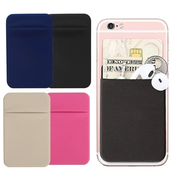 Case Mini Universal Adhesive Phone Back Slim Stick-on Pocket Credit Card Holder Removable Pouch Wallet