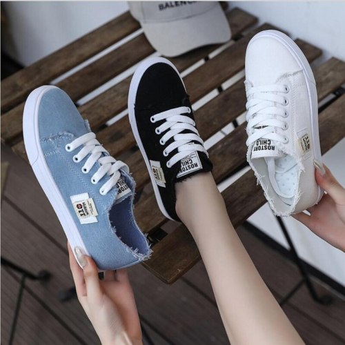 Spring Summer Women Sneakers Flat Platform Loafers Vulcanize Female Summer Canvas Shoes men canvas shoes Denim STAR CDG PLAY
