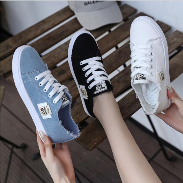 Spring Summer Women Sneakers Flat Platform Loafers Vulcanize Female Summer Canvas Shoes men canvas shoes Denim STAR CDG PLAY
