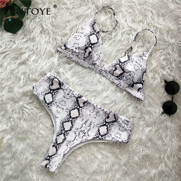 Fantoye Sexy Snake Print Bikini Women Swimwear 2019 Female Two-pieces Bikinis Sets Lady Buquini Plus Size Swimming Bathing Suit