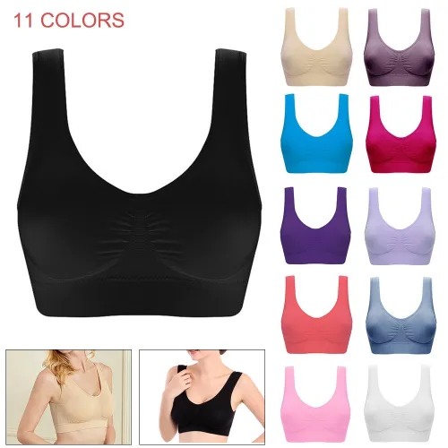 2019 Sexy Bra Women Fitness Seamless Bra Padded Dry Quick Push Up Natural Color Breathable Support seamless Bra Top cotton blend