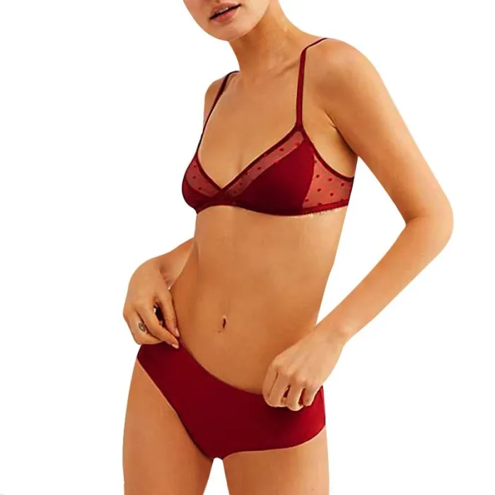 Newest Women Sexy Lingerie Bra Mesh Patchwork Breathable Ladies Bras Brassiere Back Closure Triangle Cup Female Thin Underwear