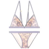Breathable Underwear Set Soft Lingerie Set Red Transparent Bra Floral Two-Piece Bra And Panty Set Embroidery Lingerie Conjunto