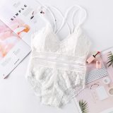 Women Lace Bra Sets Seamless Underwear Backless Vest Sexy Panties Padded Bralette Lingerie Ultrathin Briefs Female Intimates #F