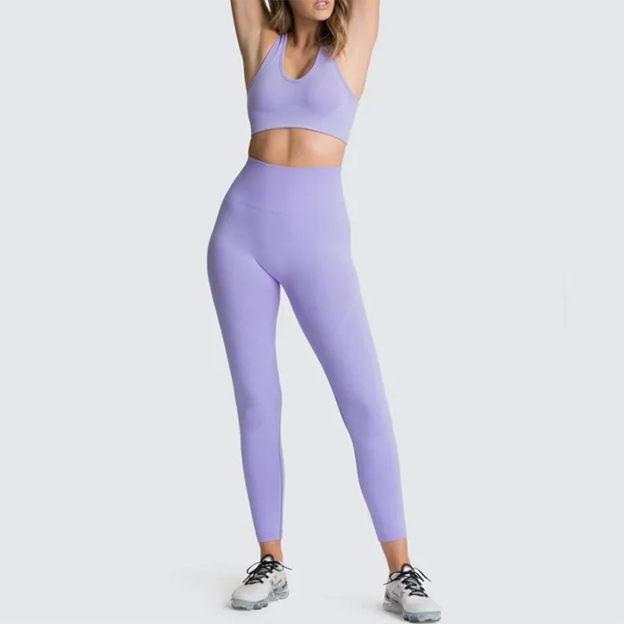 2020 Women's Yoga Set Seamless Sportswear 2-Piece Gym Yoga Clothes Sports Bra + Leggings Running Wear Skinny Sports Set Suits L