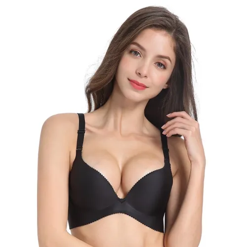 Sexy Deep U Cup Bras For Women Push Up Lingerie Seamless Bra  Bralette Backless Plunge Intimates Female Underwear 2019