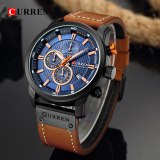 Luxury Brand Men Military Sport Watches Men's Quartz Clock Leather Strap Waterproof Date Wristwatch