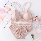 Women Lace Bra Sets Seamless Underwear Backless Vest Sexy Panties Padded Bralette Lingerie Ultrathin Briefs Female Intimates #F
