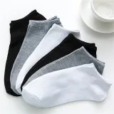 2020 New 10 Pairs Women Socks Breathable Ankle Socks Solid Color Short Socks Comfortable White Black Cotton Low Cut Socks