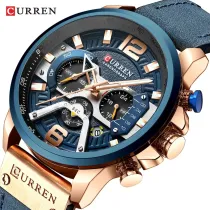 CURREN Watch Luxury Mens Watch Military Leather Wristwatch Man Sports Clock Casual Fashion Chronograph Waterproof Relojes Hombre
