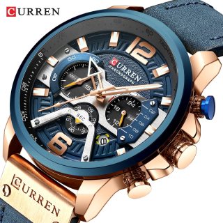 CURREN Watch Luxury Mens Watch Military Leather Wristwatch Man Sports Clock Casual Fashion Chronograph Waterproof Relojes Hombre