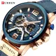 CURREN Watch Luxury Mens Watch Military Leather Wristwatch Man Sports Clock Casual Fashion Chronograph Waterproof Relojes Hombre
