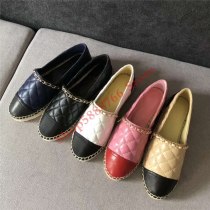 New Women Espadrilles Shoes Flat Genuine Leather Shoes Woman Casual Loafers Top Quality Spring Autumn Big Size 35-41