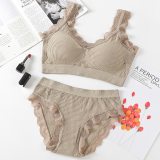 Women Sexy Push Up Underwear Bra Set Sports Lace Bra Set Top High Impact For Fitness Padded Running Jogging Gym Wear Female Bra