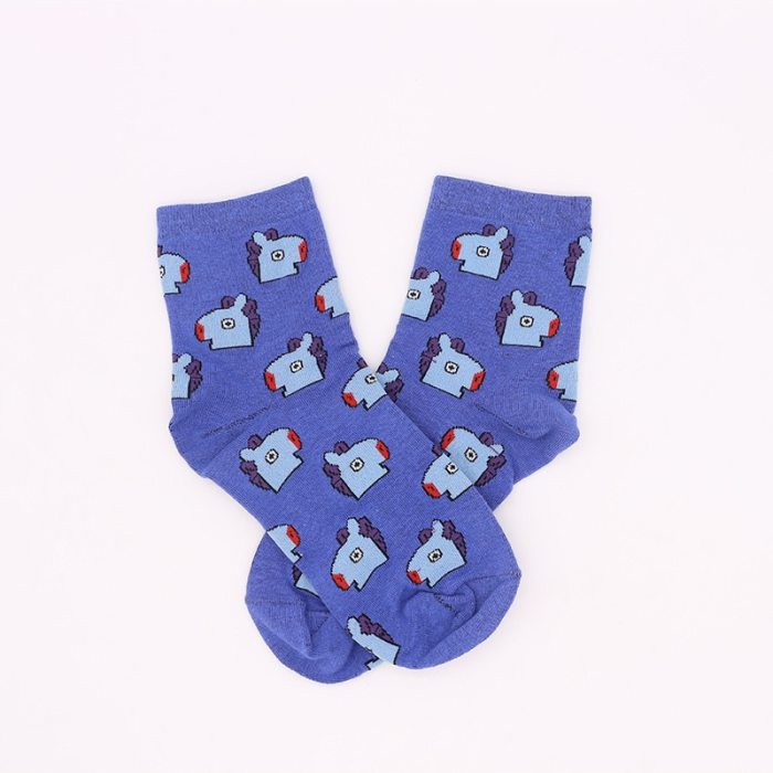 Summer Women's Short Socks Funny Candy Color Cotton TATA COOKY CHIMMY SHOOKY MANG KOYA RJ Korea Funny Cartoon Invisible Socks