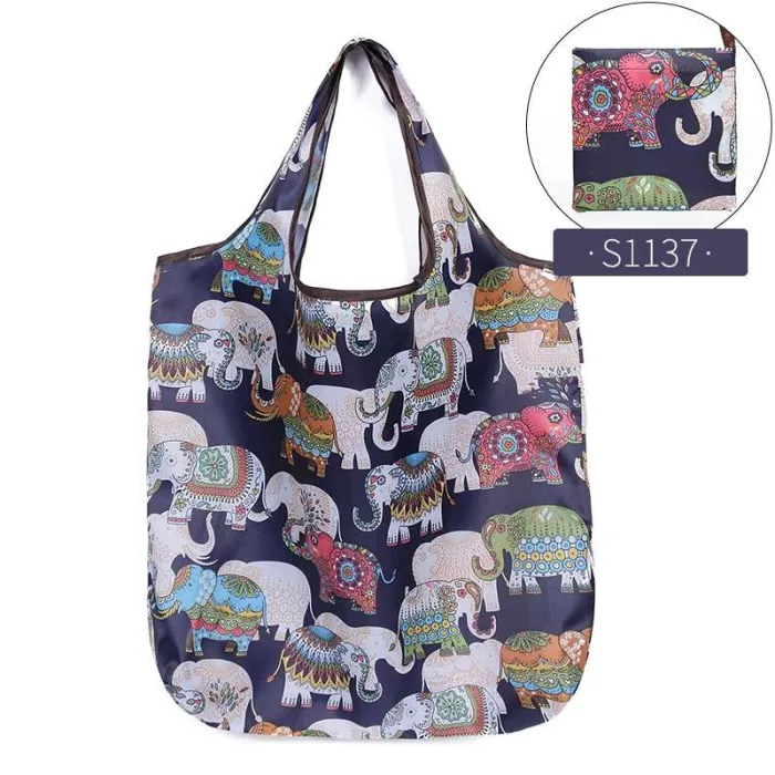 Folding Shopping Bag Eco Friendly Ladies Gift Foldable Reusable Tote Bag Portable Travel Shoulder Bag Small Size