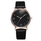 Top Style Fashion Women's Luxury Leather Band Analog Quartz Wrist Watch Golden Ladies Watch Women Dress  Black Clock